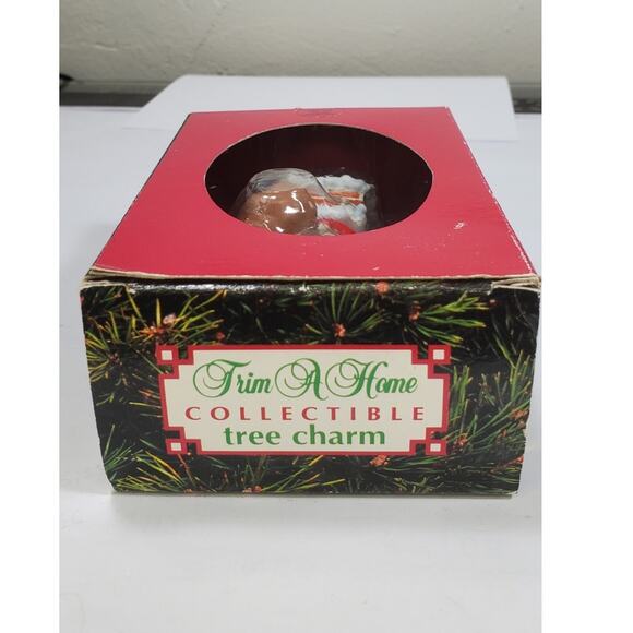 Vintage Christmas Ornament "Santa in a Chimney" Trim A Tree Charm 1992 - Picture 3 of 8